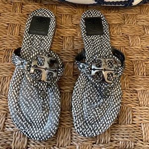 Tory Burch Polka Dot/Snake Print Miller Sandals